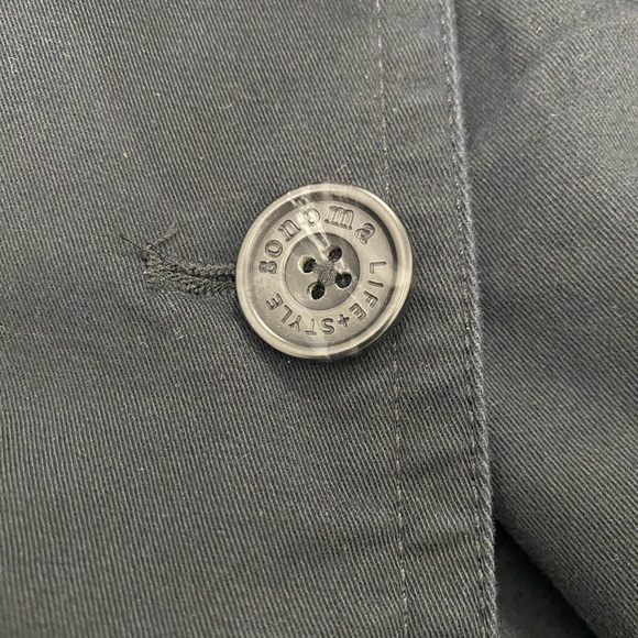 Sonoma Black Double Breasted Trench Coat‎ Light Jacket Size Medium - Picture 2 of 6